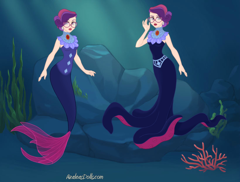 1199392 - safe, artist:azaleasdolls, artist:fannitasticfangirl, principal  abacus cinch, cecaelia, mermaid, octopus, equestria girls, friendship games,  clothes, crossover, disney, duality, fins, glasses, humanized, jewelry,  mermaid maker, mermaid tail