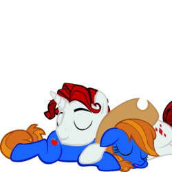 Size: 2000x2000 | Tagged: safe, edit, applejack, rarity, oc, oc only, oc:red glamour, oc:sprocket apple, elusive, female, high res, male, oc x oc, recolor, red apple, rule 63, shipping, sleeping, straight