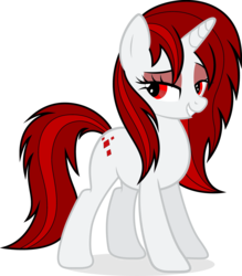 Size: 4383x5000 | Tagged: safe, edit, rarity, oc, oc:red glamour, g4, absurd resolution, alternate hairstyle, bedroom eyes, eyeshadow, makeup, mane swap, new cutie mark, recolor, sexy