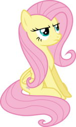 Size: 6000x9914 | Tagged: safe, artist:yetioner, fluttershy, pegasus, pony, flutter brutter, g4, .svg available, absurd resolution, female, mare, simple background, sitting, solo, transparent background, unamused, vector