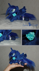 Size: 2138x3905 | Tagged: safe, artist:lanacraft, princess luna, g4, beanie (plushie), high res, irl, kittensized, photo, plushie