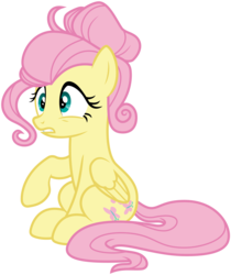 Size: 3000x3575 | Tagged: safe, artist:pirill, artist:yanoda, fluttershy, pegasus, pony, flutter brutter, g4, .ai available, alternate hairstyle, female, folded wings, high res, mare, raised hoof, simple background, sitting, solo, transparent background, vector, wings