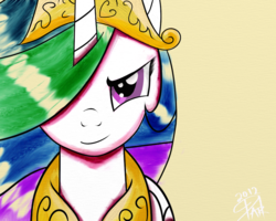 Size: 1000x800 | Tagged: safe, artist:darkaudacity, princess celestia, alicorn, pony, g4, female, smirk, solo