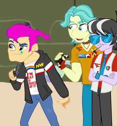 Size: 624x672 | Tagged: safe, edit, edited screencap, screencap, brawly beats, flash sentry, ringo, equestria girls, g4, blunt, brawly, drugs, faze clan, flash, gun, handgun, major league gaming, marijuana, mlg, pistol, sentry, weapon