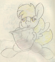 Size: 671x766 | Tagged: safe, artist:slightlyshade, derpy hooves, pegasus, pony, g4, female, mare, solo, traditional art