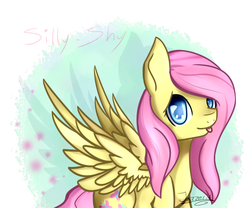 Size: 2400x2000 | Tagged: safe, artist:jazzerix, fluttershy, pony, g4, female, high res, silly, silly pony, solo, spread wings, tongue out