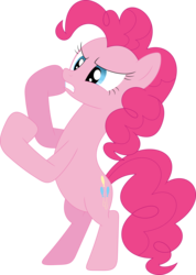 Size: 2501x3505 | Tagged: safe, artist:porygon2z, pinkie pie, earth pony, pony, g4, bipedal, female, fighting stance, high res, mare, simple background, solo, transparent background, vector