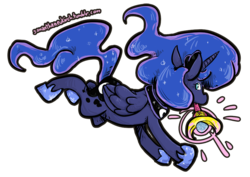Size: 964x683 | Tagged: safe, artist:hayhedgehoghay, artist:squidbombed, princess luna, alicorn, pony, g4, female, mare, sailor moon (series), simple background, solo, transparent background