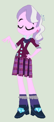 Size: 214x476 | Tagged: safe, artist:pizzasister, artist:selenaede, diamond tiara, equestria girls, g4, my little pony equestria girls: friendship games, base used, clothes, crystal prep academy uniform, eyes closed, female, school uniform, solo