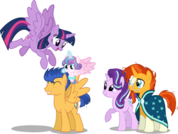 Size: 4369x3309 | Tagged: dead source, safe, artist:shabrina025, flash sentry, princess flurry heart, starlight glimmer, sunburst, twilight sparkle, alicorn, pegasus, pony, unicorn, g4, auntie starlight, auntie twilight, brad, cute, diasentres, equestria's best uncle, female, flurrybetes, flying, group, male, mare, quintet, scrunchy face, ship:flashlight, shipping, simple background, spread wings, stallion, straight, transparent background, twilight sparkle (alicorn), uncle and niece, uncle flash, uncle sunburst, wings