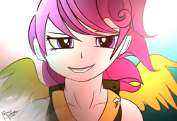 Size: 1612x1104 | Tagged: safe, artist:pedrohander, scootaloo, human, pegasus, pony, g4, female, humanized, solo