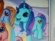 Size: 180x135 | Tagged: safe, screencap, bumble hum, pony, unicorn, g3, the runaway rainbow, multicolored tail, open mouth