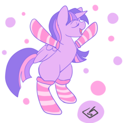 Size: 2000x2000 | Tagged: safe, artist:billysan727, twilight sparkle, alicorn, pony, g4, clothes, female, high res, socks, solo, striped socks, twilight sparkle (alicorn)