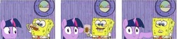 Size: 1414x312 | Tagged: source needed, safe, twilight sparkle, g4, advertisement, chocolate, chocolate milk, everything is ruined, exploitable meme, got milk, meme, milk, pure unfiltered evil, spilled milk, spongebob squarepants