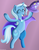 Size: 3203x4076 | Tagged: safe, artist:techarmsbu, trixie, pony, unicorn, g4, cape, clothes, eyes closed, female, hat, mare, solo, standing, trixie's cape, trixie's hat