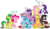 Size: 4058x2351 | Tagged: safe, artist:inkrose98, apple fritter, applejack, fluttershy, pinkie pie, rainbow dash, rarity, twilight sparkle, oc, alicorn, earth pony, pegasus, pony, unicorn, g4, alicorn oc, apple family member, female, mare, simple background, transparent background, twilight sparkle (alicorn), twister