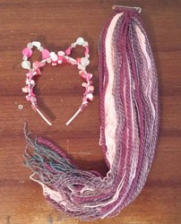 Size: 1891x2340 | Tagged: safe, artist:lyraalluse, princess cadance, g4, beads, cosplay accessory, craft, ears, headband, knitting, tail