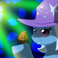 Size: 2200x2200 | Tagged: safe, artist:aaronmk, trixie, pony, unicorn, g4, female, mare, pinecone, solo