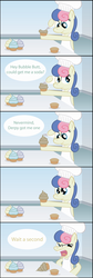 Size: 3422x10187 | Tagged: safe, artist:t-3000, bon bon, derpy hooves, lyra heartstrings, sweetie drops, pegasus, pony, g4, bubble butt, comic, cupcake, female, food, mare, this will end in tears and/or death