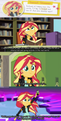 Size: 1016x2000 | Tagged: safe, edit, edited screencap, screencap, sunset shimmer, equestria girls, g4, my little pony equestria girls: friendship games, crossover, eureka, pokémon, pokémon go, screencap comic