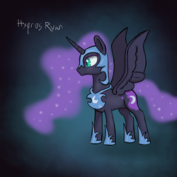 Size: 1700x1700 | Tagged: safe, artist:hypno, nightmare moon, alicorn, pony, g4, female, solo, spread wings, wings