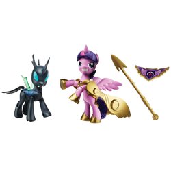 Size: 1500x1500 | Tagged: safe, twilight sparkle, alicorn, changeling, pony, g4, official, armor, guardians of harmony, irl, lance, photo, spear, toy, twilight sparkle (alicorn), weapon