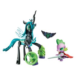 Size: 1500x1500 | Tagged: safe, queen chrysalis, spike, g4, guardians of harmony, irl, photo, toy