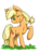 Size: 595x842 | Tagged: safe, artist:thesungods, applejack, g4, chest fluff, female, hatless, missing accessory, one eye closed, raised hoof, simple background, solo, transparent background, wink