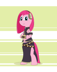 Size: 2000x2500 | Tagged: safe, artist:php47, pinkie pie, g4, clothes, cosplay, costume, high res, megurine luka, pink horse daily, pinkamena diane pie, standing, straight hair, vocaloid