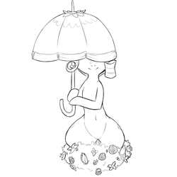 Size: 1200x1200 | Tagged: safe, artist:cold-blooded-twilight, rarity, g4, explicit source, female, flower, monochrome, sketch, solo, umbrella