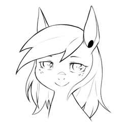 Size: 1200x1200 | Tagged: safe, artist:cold-blooded-twilight, applejack, g4, explicit source, female, loose hair, monochrome, sketch, solo