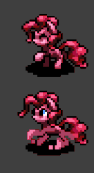 Size: 144x264 | Tagged: safe, artist:pix3m, pinkie pie, earth pony, pony, g4, animated, dancing, eyes closed, female, mare, pixel art, running, solo, sprite