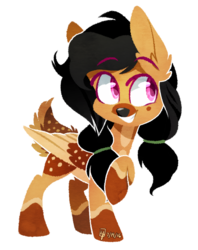 Size: 720x911 | Tagged: safe, artist:spacechickennerd, oc, oc only, deer pony, original species, lineless, solo