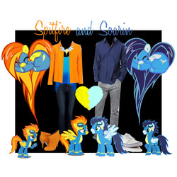 Size: 600x600 | Tagged: safe, soarin', spitfire, pony, g4, clothes, costume, female, male, ship:soarinfire, shipping, straight