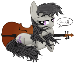 Size: 2598x2220 | Tagged: safe, artist:grivous, octavia melody, g4, bedroom eyes, cello, female, graúna, messy mane, musical instrument, simple background, solo, transparent background