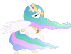 Size: 1500x1134 | Tagged: safe, artist:kalleflaxx, princess celestia, alicorn, pony, g4, cute, cutelestia, female, hair over one eye, hiding behind mane, mare, shy, simple background, solo, transparent background, vector