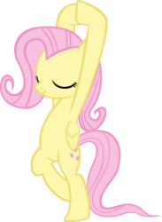 Size: 2434x3328 | Tagged: safe, artist:ironm17, fluttershy, pony, g4, on your marks, anatomically incorrect, bipedal, female, high res, incorrect leg anatomy, pose, simple background, solo, transparent background, tree pose, vector, yoga