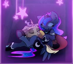 Size: 1664x1463 | Tagged: safe, artist:elementalokami, artist:php166, discord, princess luna, g4, base used, female, male, ship:lunacord, shipping, straight