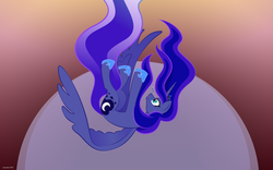 Size: 1920x1200 | Tagged: safe, artist:deeptriviality, princess luna, g4, falling, female, moon, solo, upside down, wallpaper