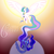 Size: 2000x2000 | Tagged: safe, artist:deeptriviality, princess celestia, princess luna, g4, album cover, crying, eyes closed, falling, flying, high res, moon, royal sisters, sun, upside down