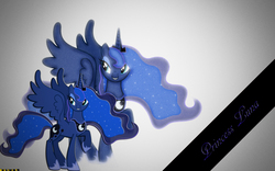 Size: 2560x1600 | Tagged: safe, artist:pablomen13, princess luna, g4, double, female, raised hoof, solo, vector, wallpaper