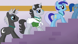 Size: 1280x720 | Tagged: safe, screencap, dark moon, graphite, jet set, leadwing, minuette, pony, unicorn, g4, princess spike, female, male, mare, stallion