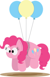 Size: 345x532 | Tagged: safe, artist:bobthedalek, pinkie pie, earth pony, pony, g4, balloon, female, floating, no mouth, simple background, solo, then watch her balloons lift her up to the sky, transparent background, vector