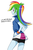 Size: 1700x2600 | Tagged: safe, artist:ryuu, rainbow dash, equestria girls, g4, ass, butt, clothes, compression shorts, female, japanese, looking at you, looking back, looking back at you, looking over shoulder, rainbutt dash, skirt, solo, spats, tomboy, translated in the comments