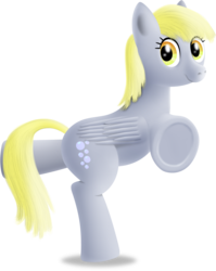 Size: 1027x1290 | Tagged: safe, artist:silberhase, derpy hooves, pegasus, pony, g4, dancing, female, looking at you, mare, solo, underhoof, underp