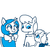 Size: 640x600 | Tagged: safe, artist:ficficponyfic, oc, oc only, oc:emerald jewel, oc:hope blossoms, oc:joyride, earth pony, pony, unicorn, colt quest, adult, bandana, child, cloak, clothes, colt, eyeshadow, female, foal, frown, hood, horn, makeup, male, mantle, mare, puppy dog eyes, robe, sad, smiling, story included, worried