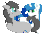 Size: 700x500 | Tagged: safe, artist:gleamydreams, oc, oc only, oc:gleamy, oc:helicity, pony, animated, blinking, duo, gleamicity, nom, tail bite, tail chewing
