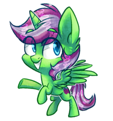 Size: 850x911 | Tagged: safe, artist:spacechickennerd, oc, oc only, oc:peppermint game, alicorn, pony, solo