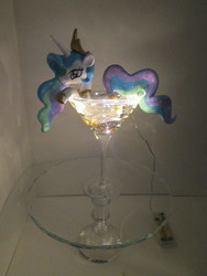 Size: 3456x4608 | Tagged: safe, artist:earthenpony, princess celestia, pony, g4, alcohol, craft, cup of pony, female, martini, micro, sculpture, solo, traditional art
