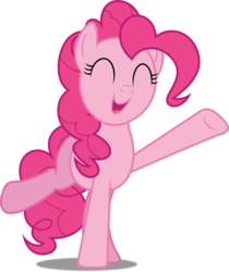 Size: 4204x5000 | Tagged: safe, artist:dashiesparkle, pinkie pie, g4, pinkie pride, absurd resolution, female, inkscape, open mouth, ponyscape, raised leg, simple background, solo, transparent background, vector